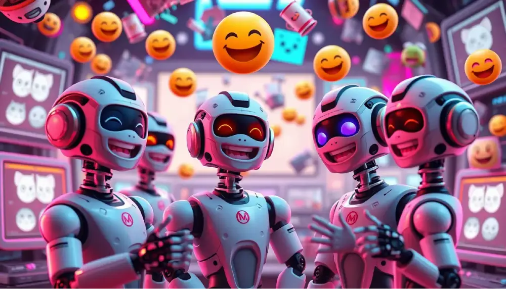 funny AI-generated memes of robots trying to be human